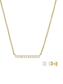 Set colier și cercei din argint placat cu aur Vermeil Enigma