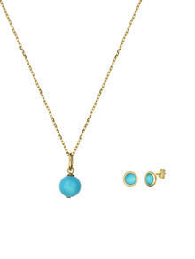 Set colier și cercei din argint placat cu aur Vermeil Flare