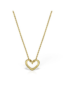 Colier tip rope din argint placat cu aur cu pandantiv inimă