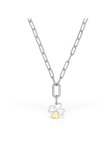 Colier paperclip cu pandantiv trifoi