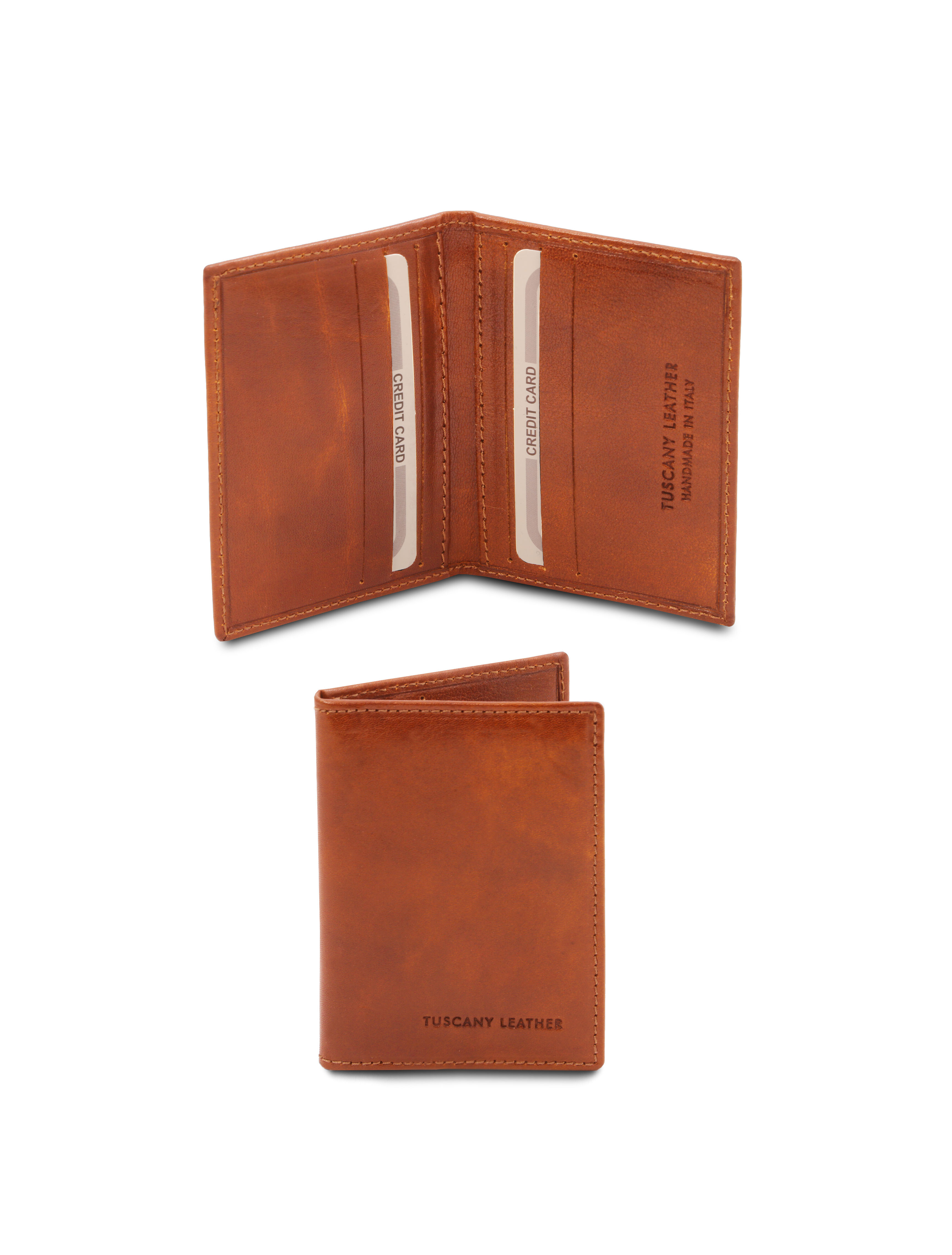 Portcard din piele naturala honey, Tuscany Leather, Exclusive
