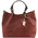 Geanta dama shopper Tuscany Leather din piele printata bordo