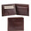 Portofel din piele Tuscany Leather cu trei pliuri si buzunar monede maro inchis