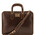 Servieta barbati Tuscany Leather cu un compartiment din piele maro inchis Alba