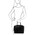 Geanta autentica din piele naturala dama Tuscany Leather, neagra, cu imprimeu floral Gaia
