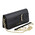 Plic de firma negru din piele naturala cu accesoriu albastru inchis, Tuscany Leather, Demetra