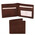 Portofel barbatesc Tuscany Leather, cu doua pliuri din piele maro inchis