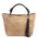 Geanta dama din piele naturala bej, printata, TL Bag Woven