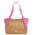 Geanta din piele roz, cu efect de paie Tuscany Leather, TL BagSoft