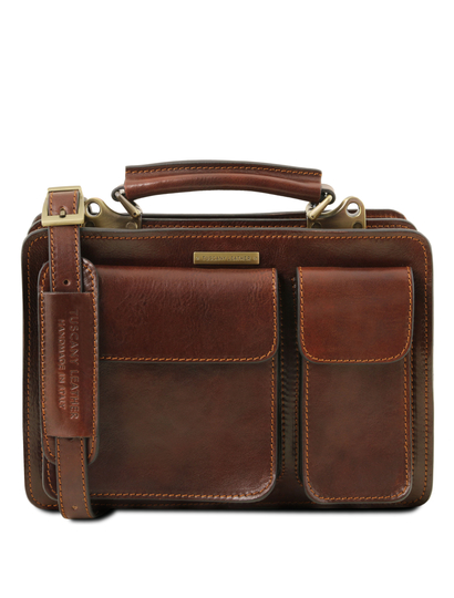 Geanta dama din piele naturala Tuscany Leather, maro, Tania