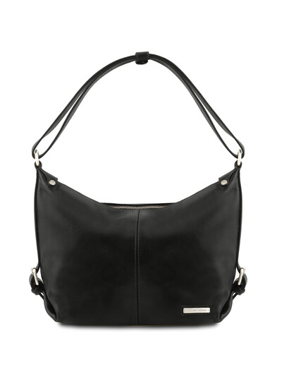 Geanta dama de umar din piele naturala Tuscany Leather, neagra, Sabrina