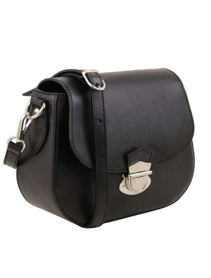 Geanta dama de umar din piele naturala Tuscany Leather, neagra, Neoclassic