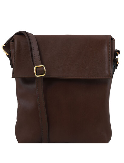 Geanta de umar barbati Tuscany Leather din piele naturala maro inchis Morgan