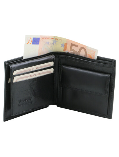 Portofel barbati din piele naturala Tuscany Leather negru