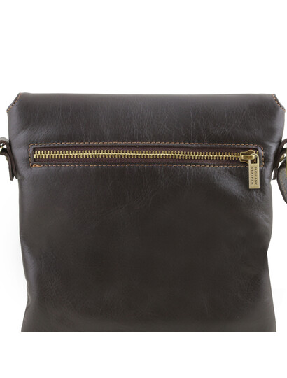 Geanta de umar barbati Tuscany Leather din piele naturala maro inchis Morgan