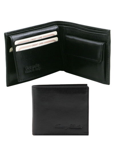 Portofel barbati din piele naturala Tuscany Leather negru