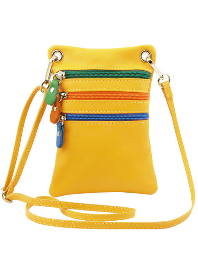 Geanta de umar Tuscany Leather din piele galbena Minicross