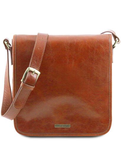 Geanta barbati din piele naturala Tuscany Leather, honey