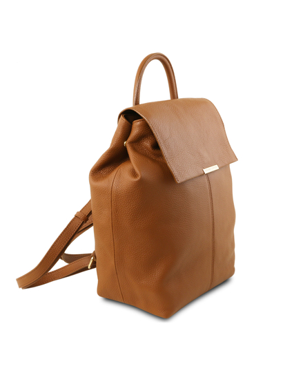 Rucsac dama din piele naturala Tuscany Leather, coniac