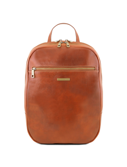 Rucsac laptop din piele naturala Tuscany Leather, honey, Osaka