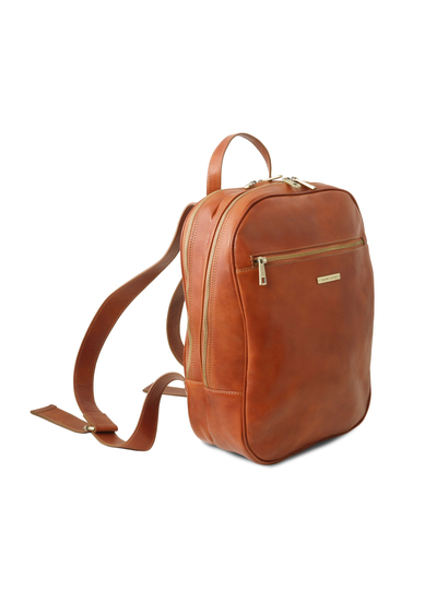 Rucsac laptop din piele naturala Tuscany Leather, honey, Osaka