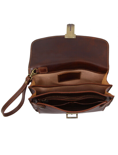 Borseta din piele naturala Tuscany Leather maro Max