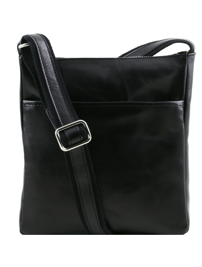 Geanta barbati din piele naturala Tuscany Leather, neagra, Jason