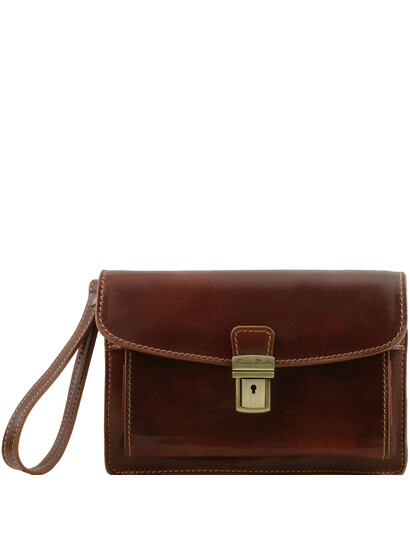 Borseta din piele naturala Tuscany Leather maro Max