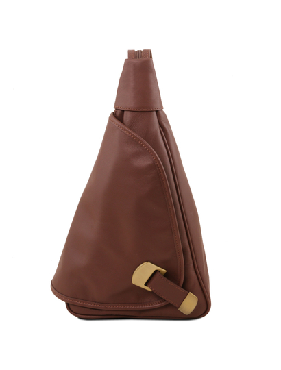 Rucsacel dama din piele naturala Tuscany Leather, maro, Hanoi