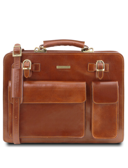 Servieta din piele naturala Tuscany Leather, honey, Venezia