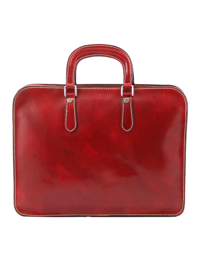 Servieta barbati Tuscany Leather cu un compartiment din piele rosie Alba