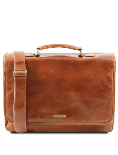 Servieta din piele naturala Tuscany Leather, honey, Mantova