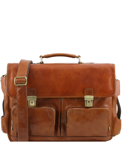 Servieta din piele naturala Tuscany Leather, honey, Ventimiglia