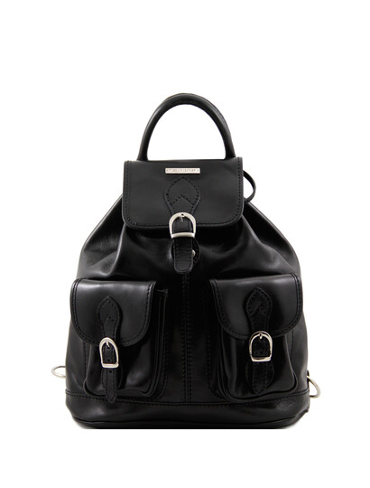 Rucsac din piele Tuscany Leather, negru,Tokyo