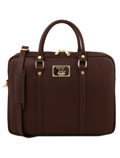 Geanta laptop dama eleganta Tuscany Leather, Prato, maro inchis