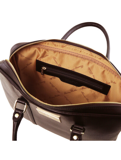 Geanta laptop dama eleganta Tuscany Leather, Prato, maro inchis