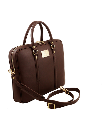 Geanta laptop maro inchis dama eleganta Tuscany Leather, Prato