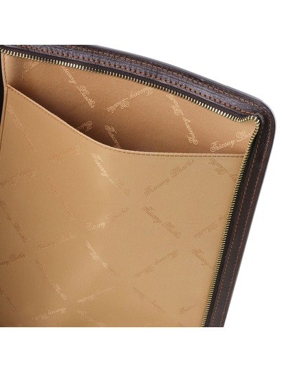 Mapa documente Tuscany Leather din piele naturala maro inchis Lucio