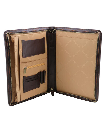 Mapa din piele naturala pentru documente Tuscany Leather, maro inchis, Ottavio