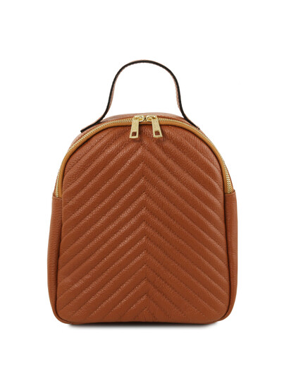 Rucsac dama din piele naturala Tuscany Leather, TL Bag, coniac