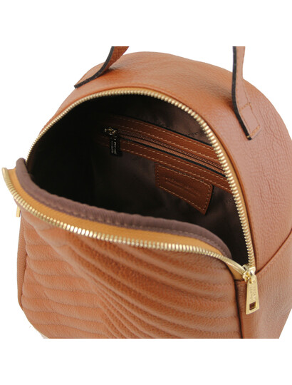 Rucsac dama din piele naturala Tuscany Leather, TL Bag, coniac