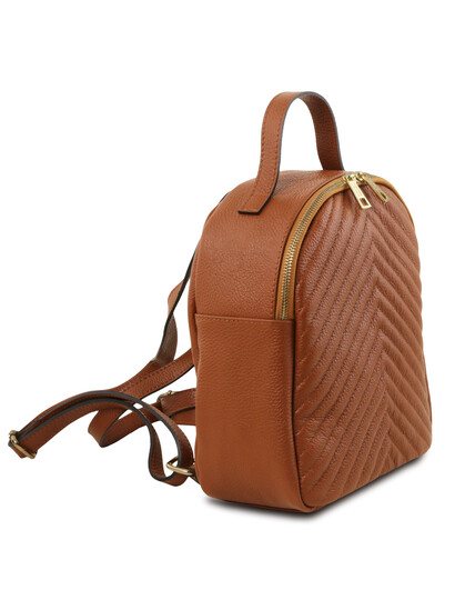 Rucsac dama din piele naturala Tuscany Leather, TL Bag, coniac
