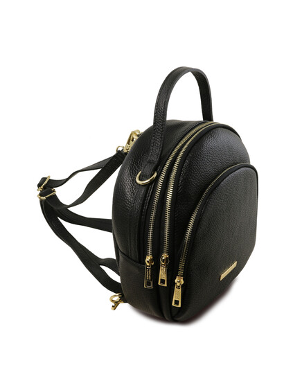 Rucsac dama casual din piele naturala Tuscany Leather, TL Bag, negru