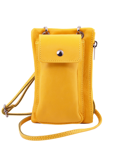 TL Bag Soft Leather cellphone holder mini cross bag Yellow