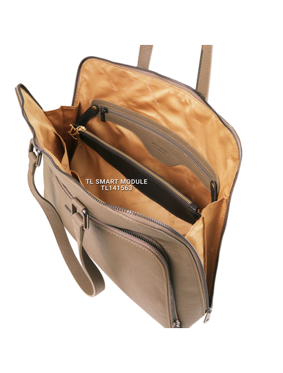 Geanta business incapatoare  dama Tuscany Leather din piele naturala sampanie TL Smart