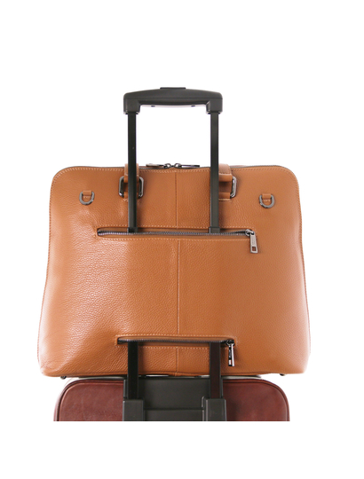 Geanta business rezistenta dama Tuscany Leather din piele naturala sampanie TL Smart