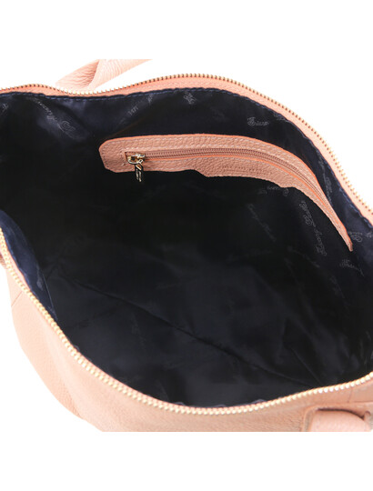 Interior geanta dama de mana Tuscany Leather, roz pal, din piele naturala