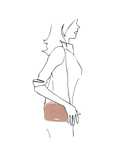 Geanta dama de umar din piele naturala, nude, Tuscany Leather, TL Bag