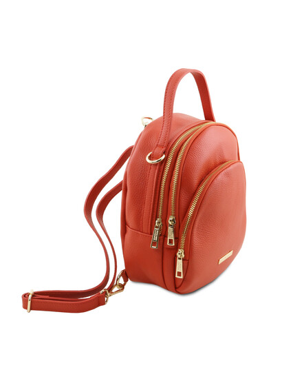 Rucsac dama din piele naturala Tuscany Leather, brandy, TL Bag
