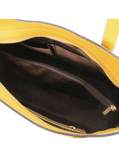 Geanta piele galben mustar dama Tuscany Leather, Olimpia